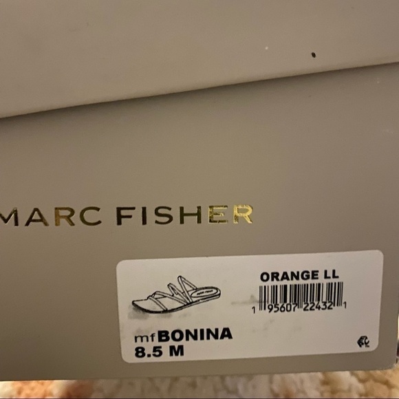 Marc Fisher Bonina Orange Croc Embossed Sandal, New in Box - Picture 4 of 8